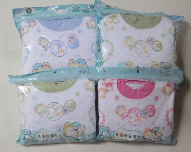Child 100% cotton thickening long johns long johns set male female child baby 100% cotton thermal underwear set sets