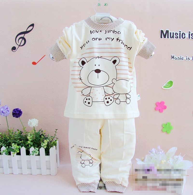 Child 100% cotton underwear cartoon bear cotton buckle male underwear set