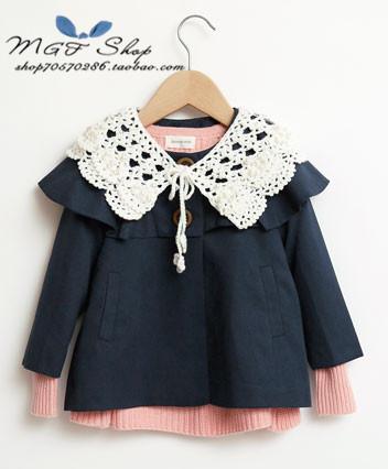 Child 2013 spring female child cute poncho wrist-length sleeve small trench