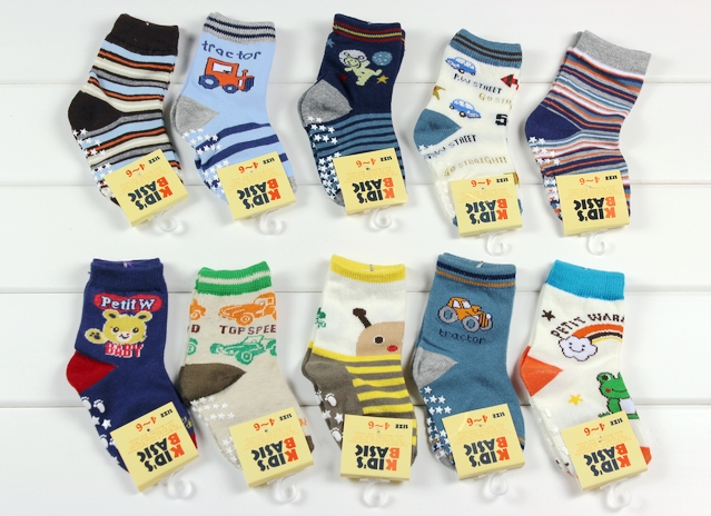 Child autumn and winter baby boy 100% cotton socks slip-resistant small kid's socks infant baby floor socks 2 - 5