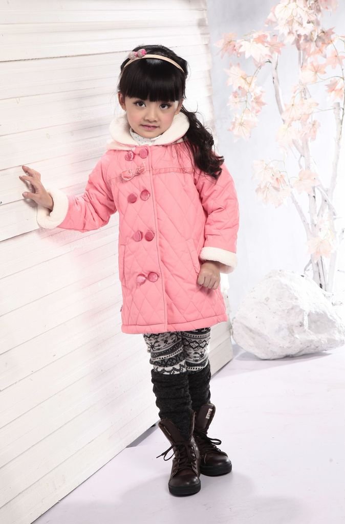 Child bow wadded jacket 2012 autumn and winter thermal trench outerwear