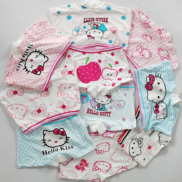 Child boxer panties baby panties child trunk 100% cotton boxer shorts kt cat cartoon boxer panties