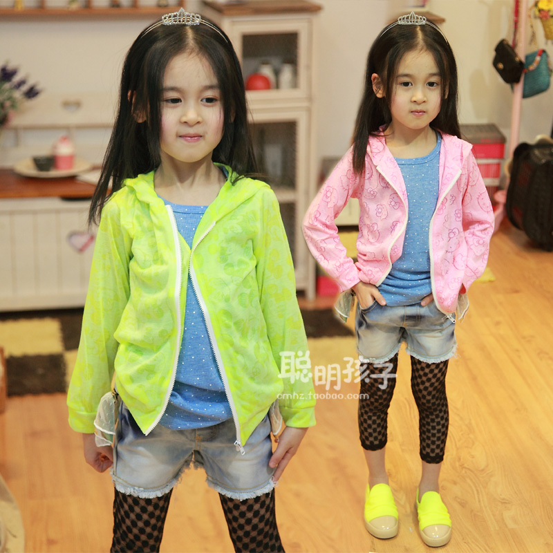 Child children's female child clothing 2013 spring thin sunscreen shirt air conditioning shirt cardigan thin outerwear female