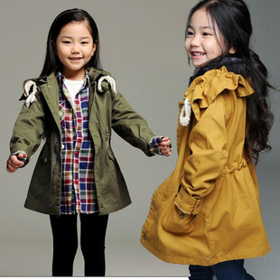 Child clothing female baby 2013 spring clothes 100% long-sleeve cotton trench outerwear clothes Free shipping
