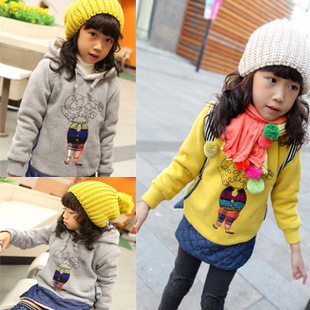 Child clothing female baby spring 2013 100% cotton sweatshirt hoodie outerwear