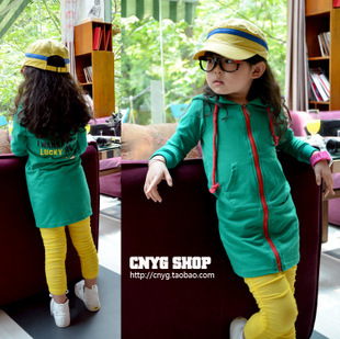 Child clothing female baby spring 2013 100% long-sleeve cotton sweatshirt hoodie outerwear