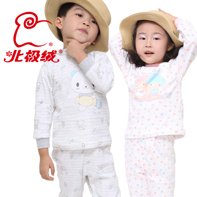 Child combed cotton thermal underwear set thermal underwear thin long johns autumn