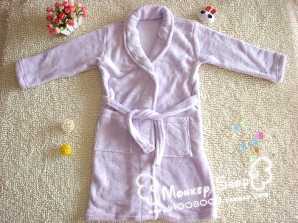 Child coral fleece sleepwear lounge robe bathrobes 7 - 8 chromophous