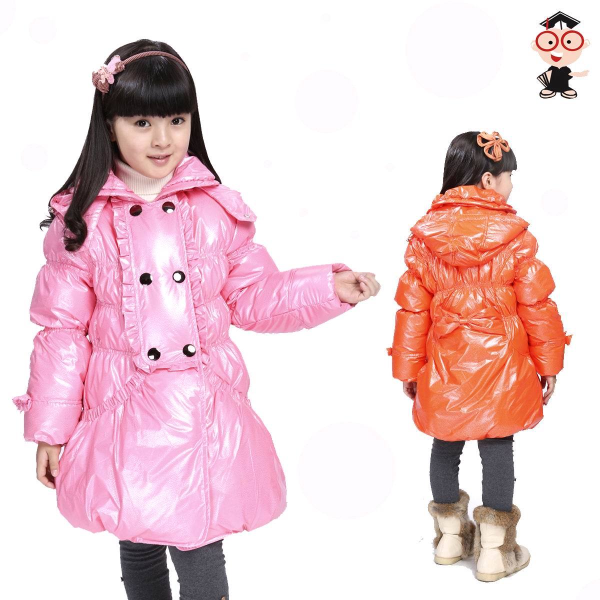 Child down coat 12 small ploughboys female clothing autumn and winter thermal outerwear shiny leopard print down coat