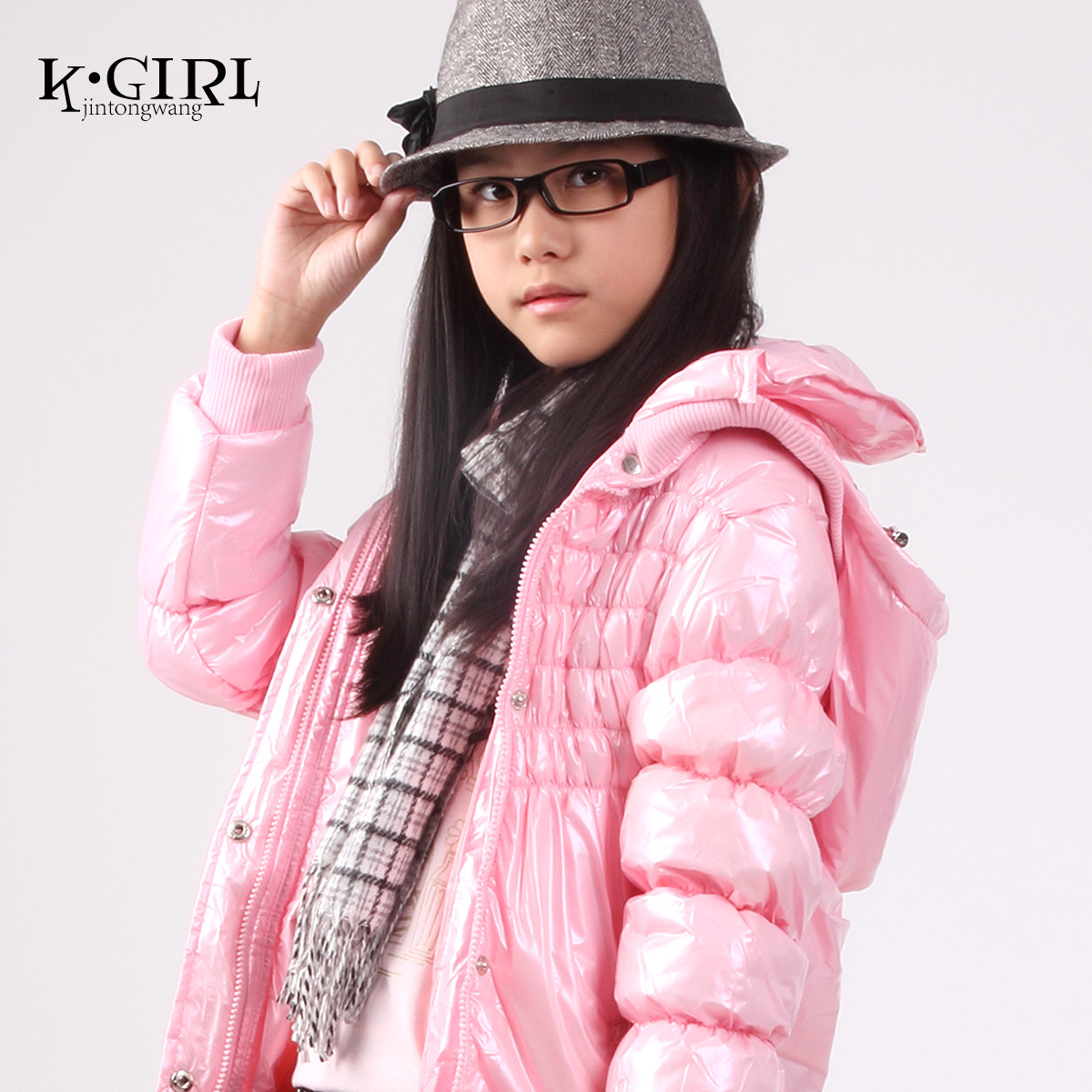 Child girl fashion ultra long cotton-padded coat 1512