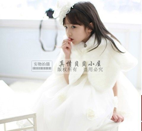 Child mantissas princess dress child thermal winter cape outerwear wool cloak outerwear