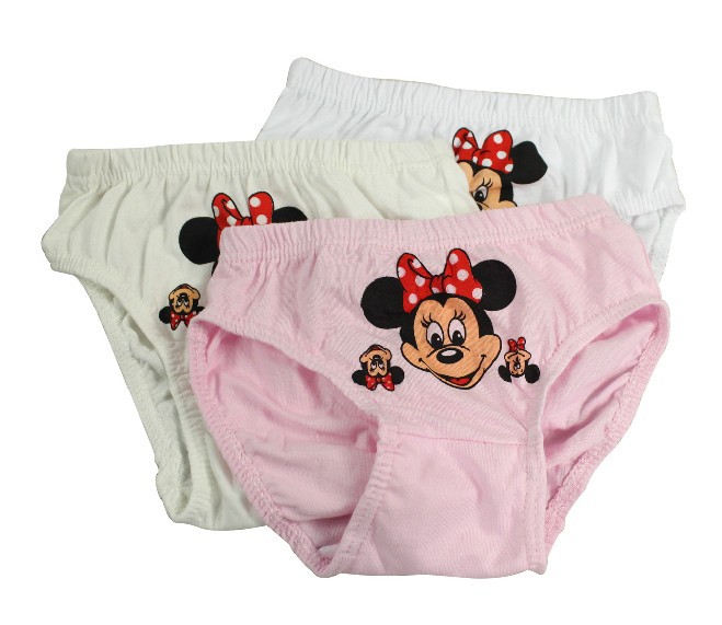 Child panties MICKEY MINNIE female child 100% cotton briefs trigonometric panties girls cartoon shorts
