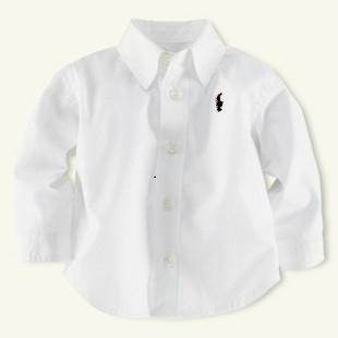 Child shirt boy  white shirt 100% cotton student school uniform