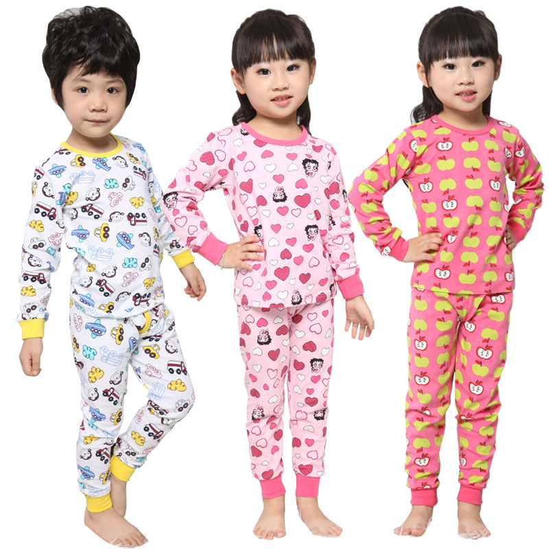 Child sleepwear 12 cartoon print child underwear male child female child underwear set