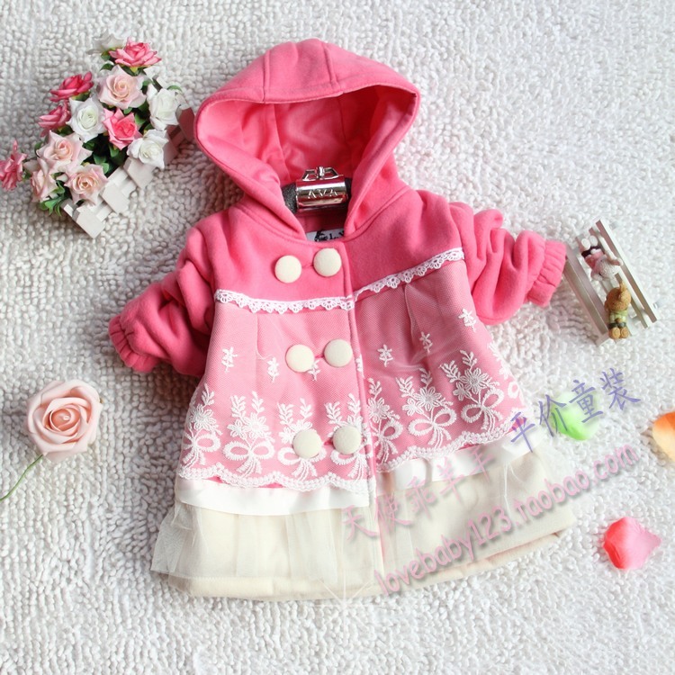 Child spring girls clothing 2013 double layer baby trench overcoat spring and autumn sweatshirt cardigan
