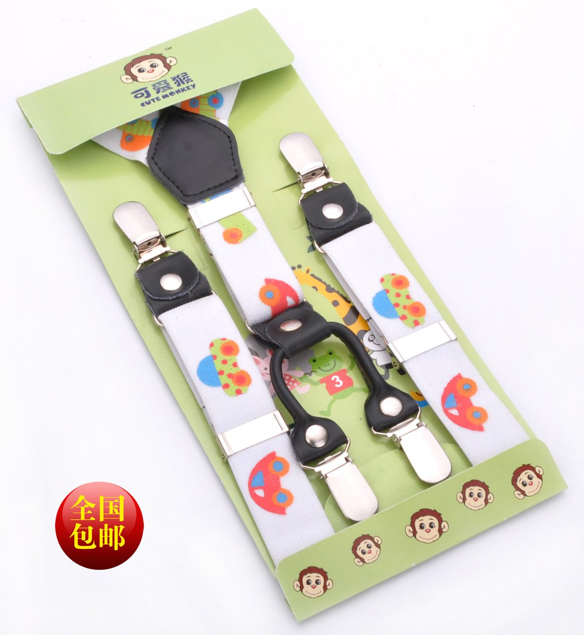 Child suspenders clip cy4 p - white car male cartoon suspenders Free Shipping