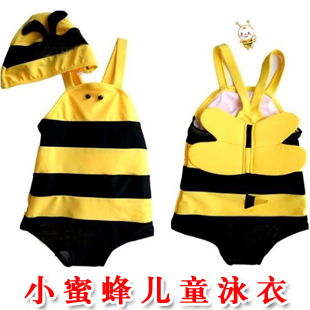 Child swimwear baby small bee baby one piece swimwear hot spring swimsuit swimwear
