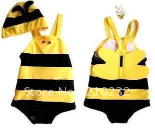 Child swimwear bee baby one piece swimwear child swimwear 2 - 4 years old male child female child