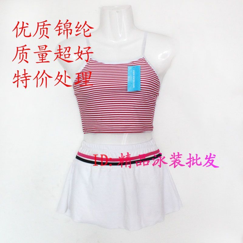 Child swimwear female child skirt split swimwear series of high quality nylon swimwear