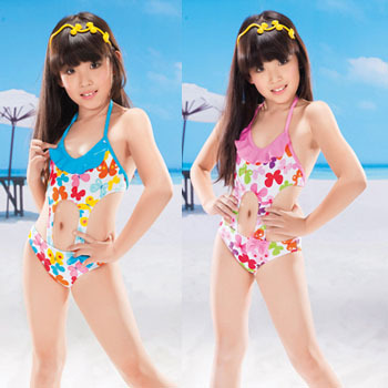 Child swimwear large medium-large female child swimwear girl swimwear one piece triangle bikini female swimwear