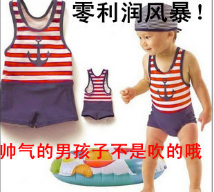 Child swimwear male swimwear 2012 hot-selling child swimwear male child baby boy one-piece swimsuit