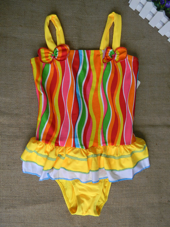 Child swimwear one-piece swimsuit girl swimwear stripe swimwear-ME3001