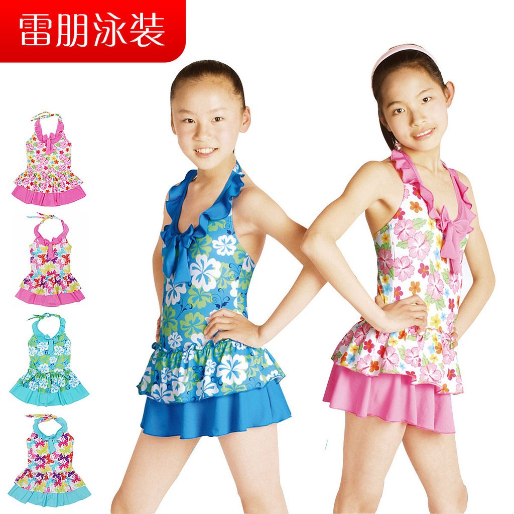 Child swimwear skirt ,girl's one piece child swimsuit,for age 3 - 20