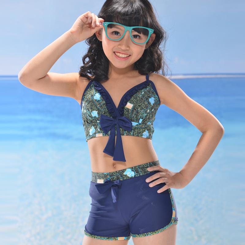 Child swimwear split swimsuit little girl swimwear bikini small lourie child swimming equipment