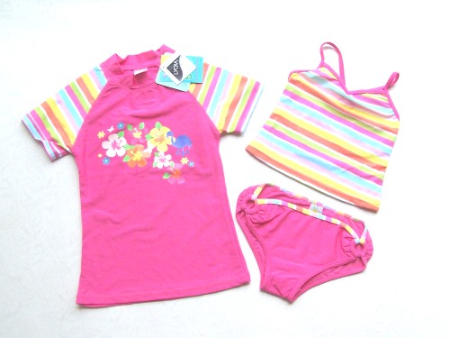 Child swimwear sunscreen female child swimwear piece set swimwear female split child