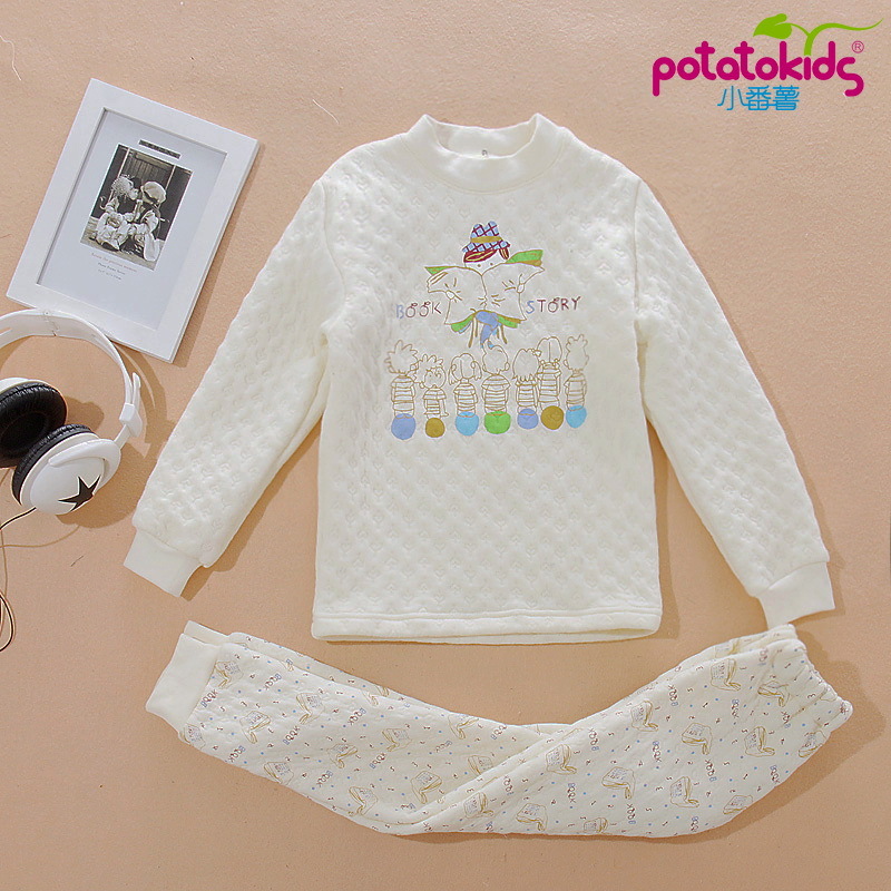 Child thermal underwear set 100% cotton - winter thermal suit long johns long johns set 3226 bookstory