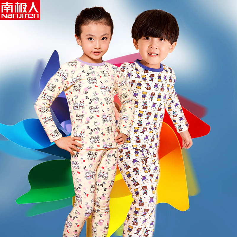 Child thermal underwear set plus velvet thickening male child female child thermal underwear set