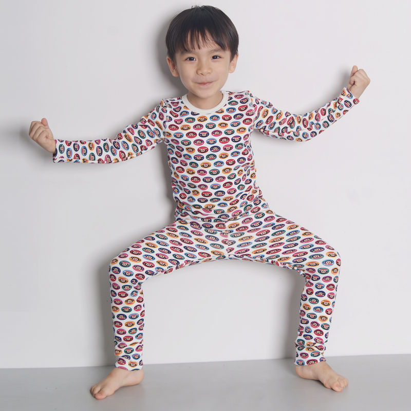 Child thermal underwear set velvet thickening child thermal clothing goatswool f11-8869