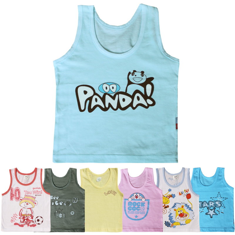 Child thin pure cotton vest baby candy color full cotton vest girls summer clothing male solid color sleeveless T-shirt