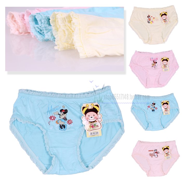 Child underwear panties ultra soft female child laciness briefs