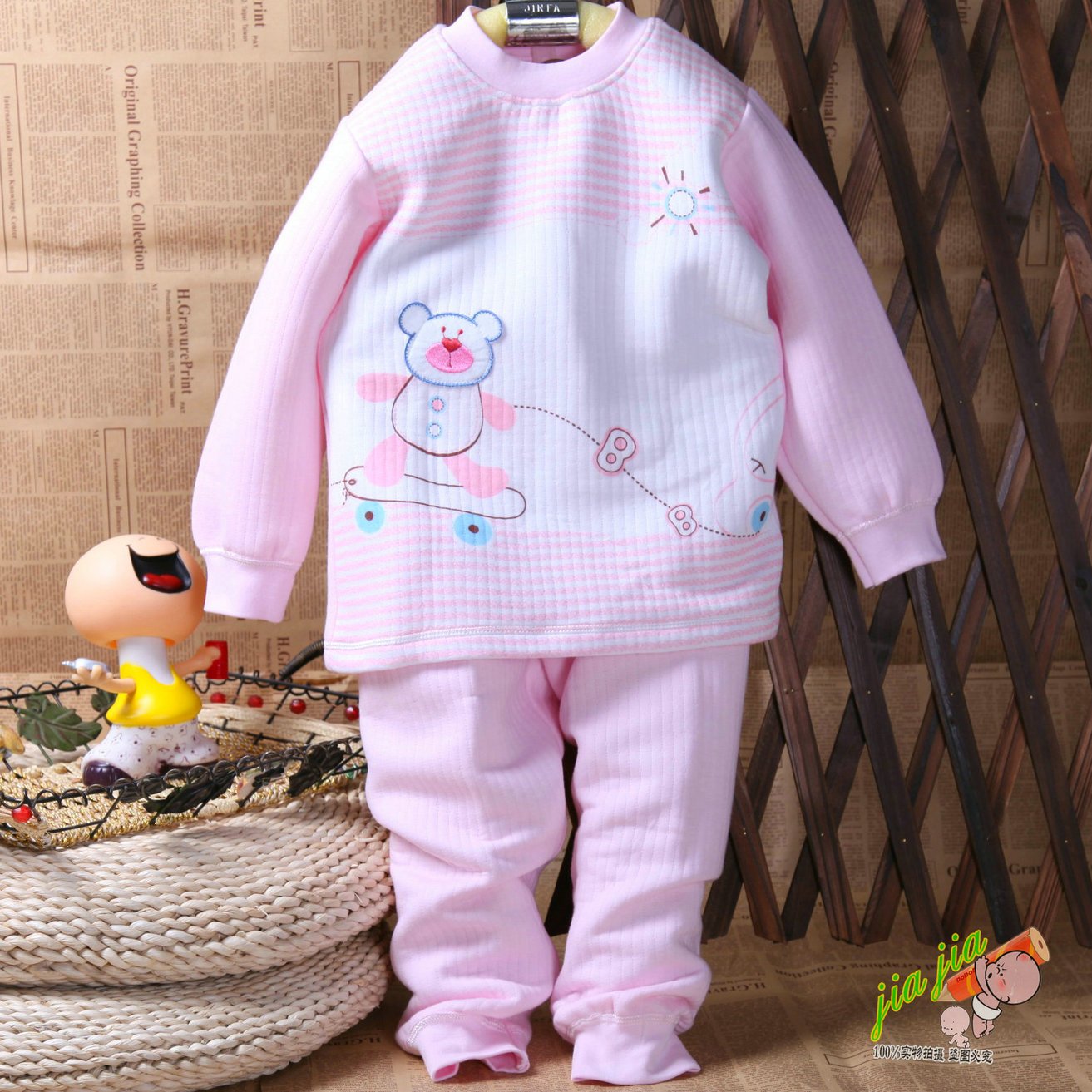 Child underwear set 100% cotton child thermal underwear 100% cotton bamboo fibre