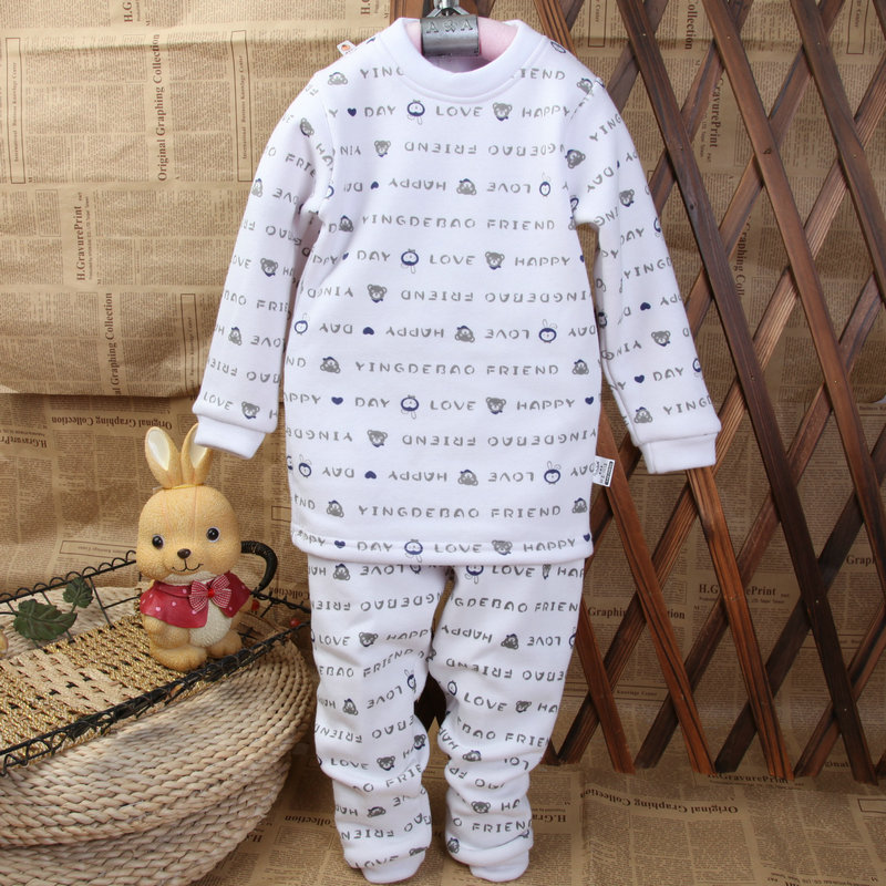 Child underwear set 100% cotton thickening goatswool autumn and winter child underwear set 100% cotton 4 - 8 years old y1267
