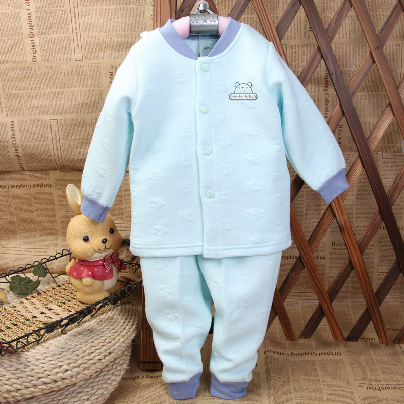 Child underwear set 100% cotton thickening thermal winter male female child underwear autumn and winter 013454