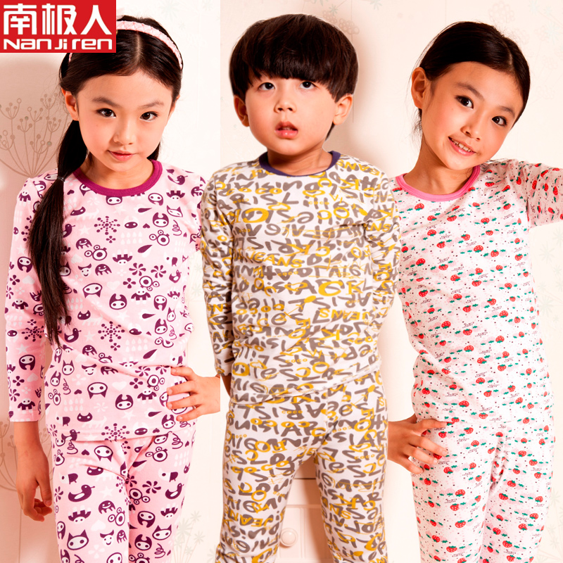 Child underwear set lycra cotton male child female child long johns long johns set autumn and winter children's clothing spring