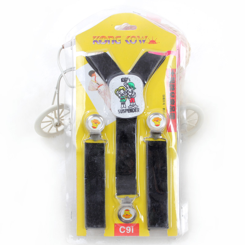 Child western-style trousers suspenders spaghetti strap black male female general child trousers