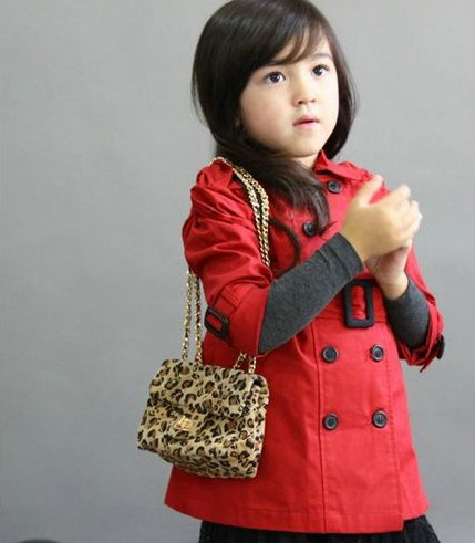 Child winter female child baby thickening cotton-padded fashion design long trench overcoat outerwear