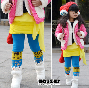 Child xuanliang 2012 female child thickening letter three-color legging
