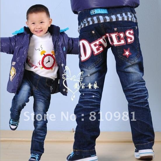 Children children's pants wholesale Korean children jeans letters denim trousers