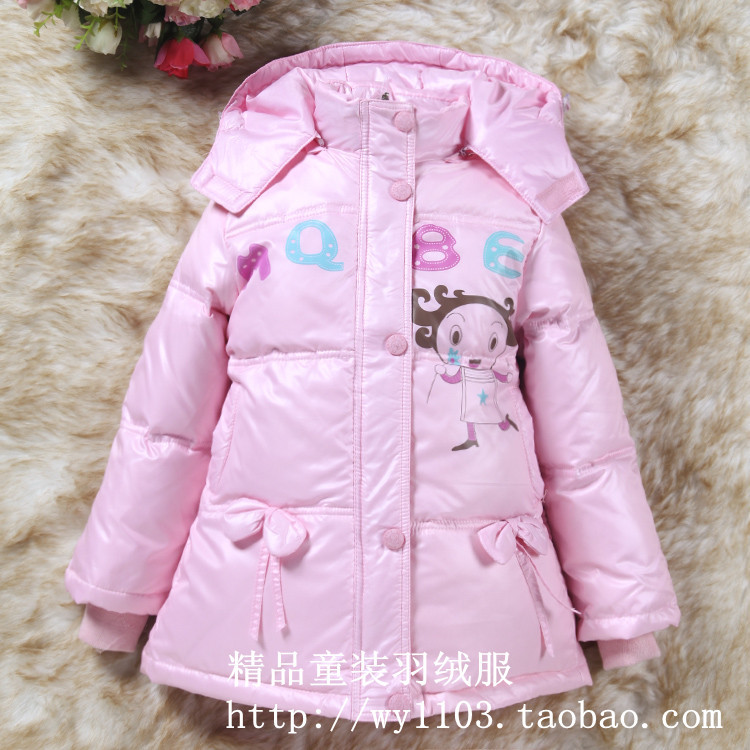 Children down coat, girls bow dsign fashion candy color down jacket,kids clothing,baby winter clothes