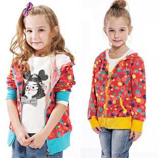Children Fashion Hoodies Girls Spring Zipper Jackets Comfortable Coats, Free Shipping K0306