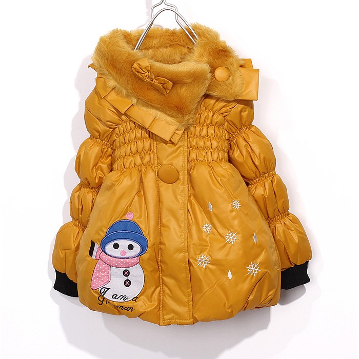 Children female child princess small trench female child autumn and winter female child outerwear snowily wadded jacket
