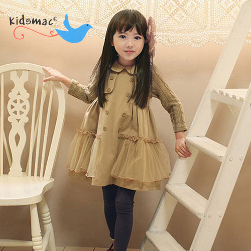 Children girls clothing thickening 2013 long-sleeve trench outerwear top