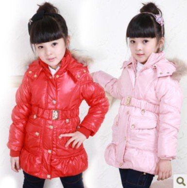 children girls thick warm long coat hoody jacket snow winter overcoat with hat Windproof infant baby clothing wear T25 BEST