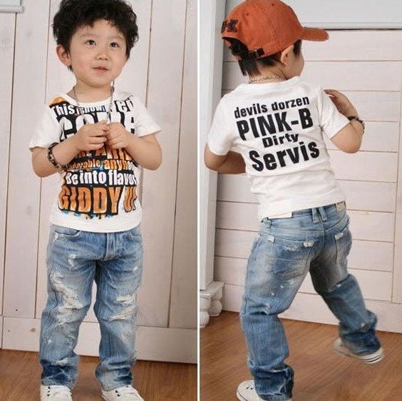 children Jeans wholesale kids cute pants cotton free shipping 4pieces/lot 2012 new arrival popular clothes B130