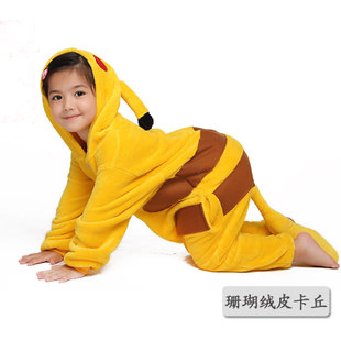 Children Pokemon Pikachu Japan Anime Jumpsuit Pajamas Clothing Costume Cosplay
