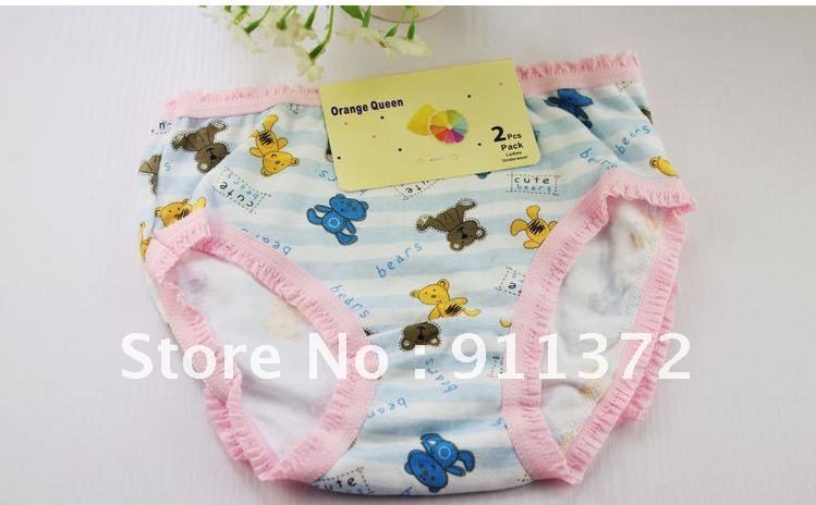 Children pure cotton underwear girls triangular pants multiple color mix code, 72 PCS/lot Free Shipping
